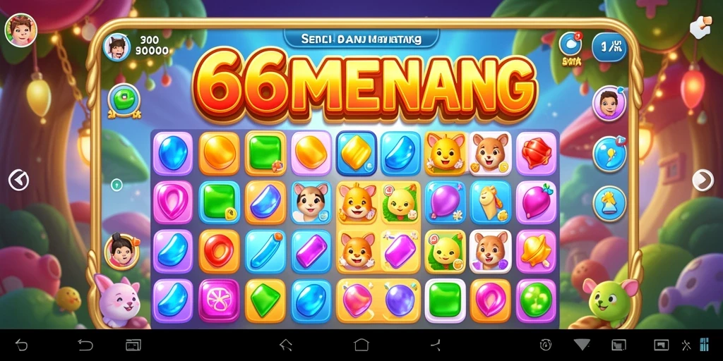 Tampilan gameplay seru dalam 66MENANG yang penuh warna.