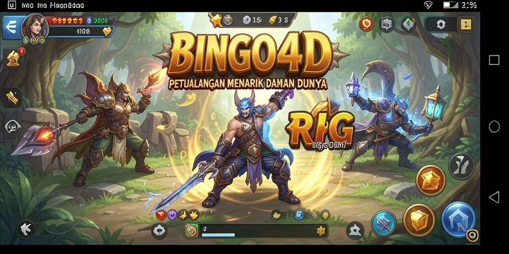 Tampilan gameplay RPG BINGO4D yang menakjubkan dan penuh aksi.