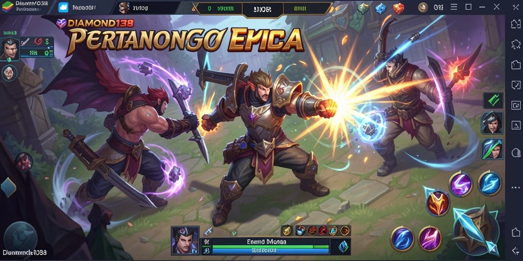 Tampilan seru gameplay DIAMOND138 saat pertempuran antar tim.