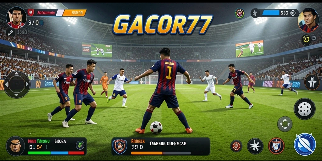 Tangkapan layar GACOR77 menampilkan aksi pertandingan olahraga yang mendebarkan.