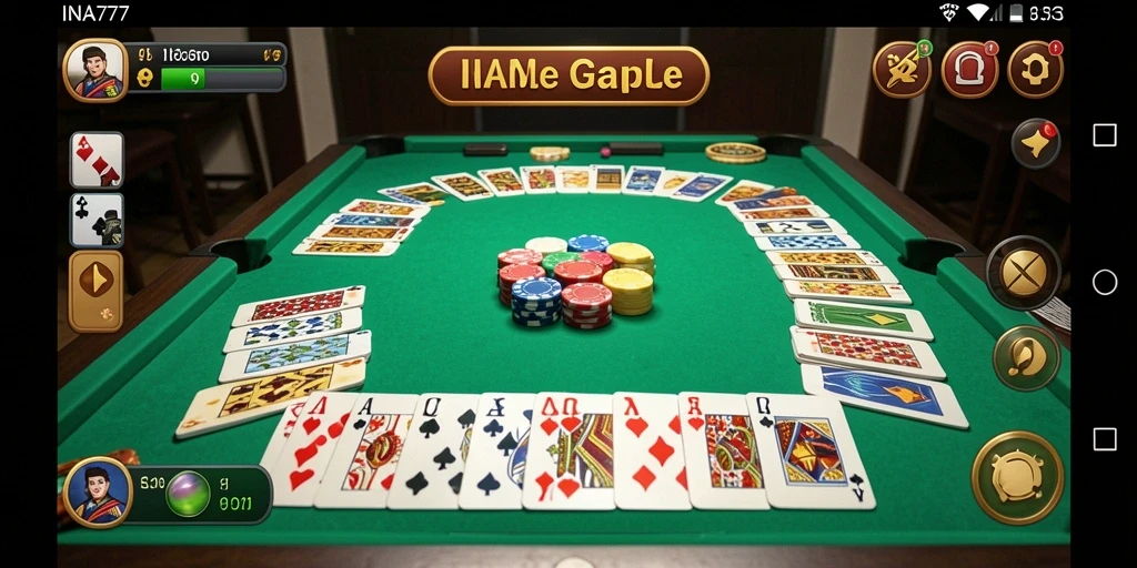Tampilan gameplay Gaple yang seru dan interaktif di INA777.