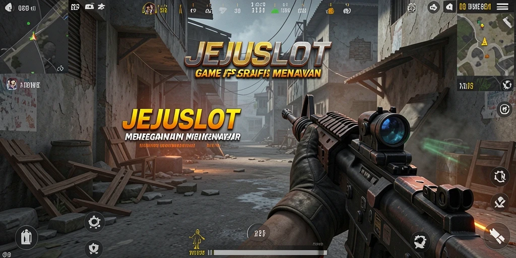 Tampilan mendebarkan gameplay JEJUSLOT yang penuh aksi FPS.