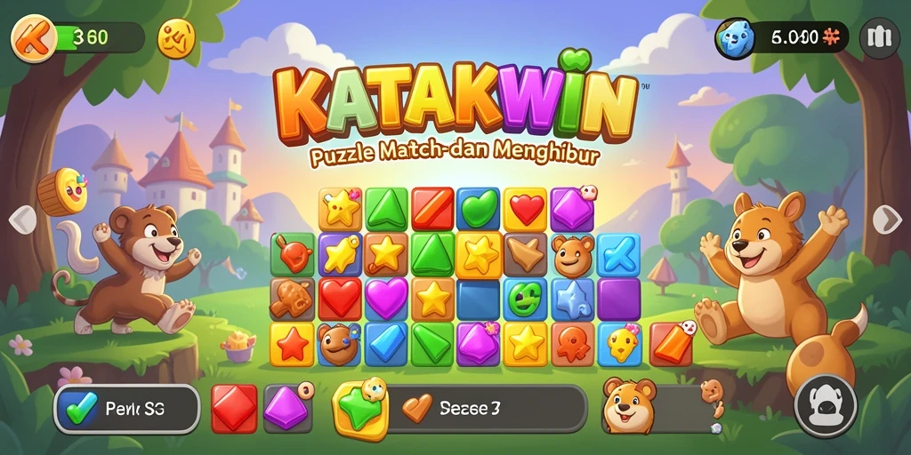 Tampilan gameplay KATAKWIN yang seru dan penuh warna.
