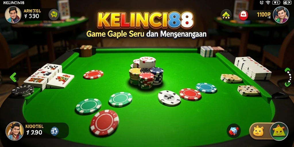 Tampilan gameplay seru di KELINCI88 saat bermain Gaple.