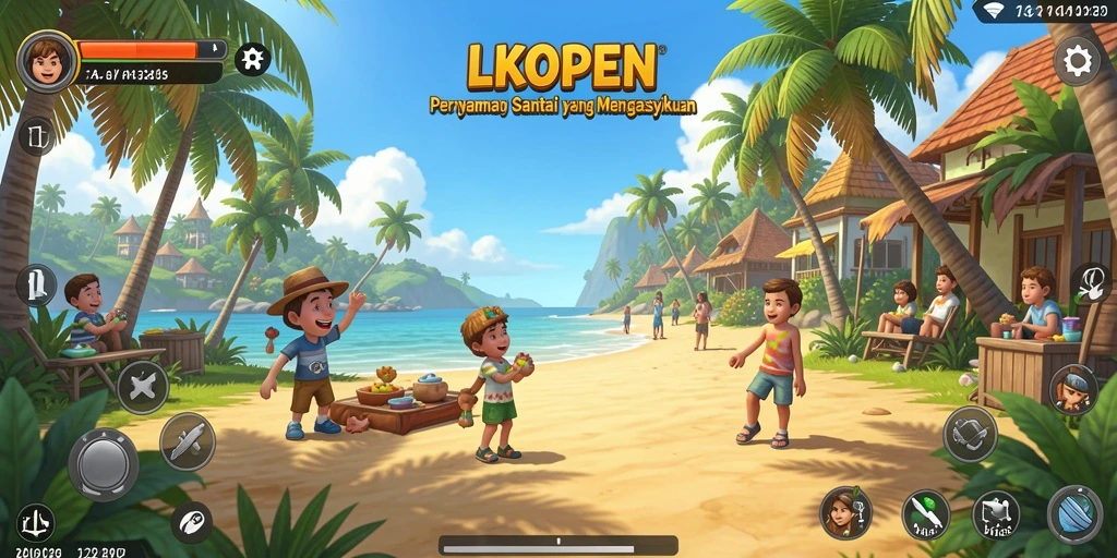 Tampilan gameplay LKOPEN yang menyenangkan dan penuh warna.