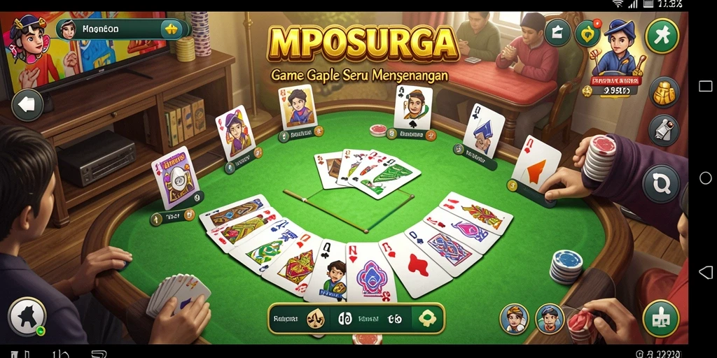 Tampilan menarik dari gameplay Gaple di MPOSURGA.
