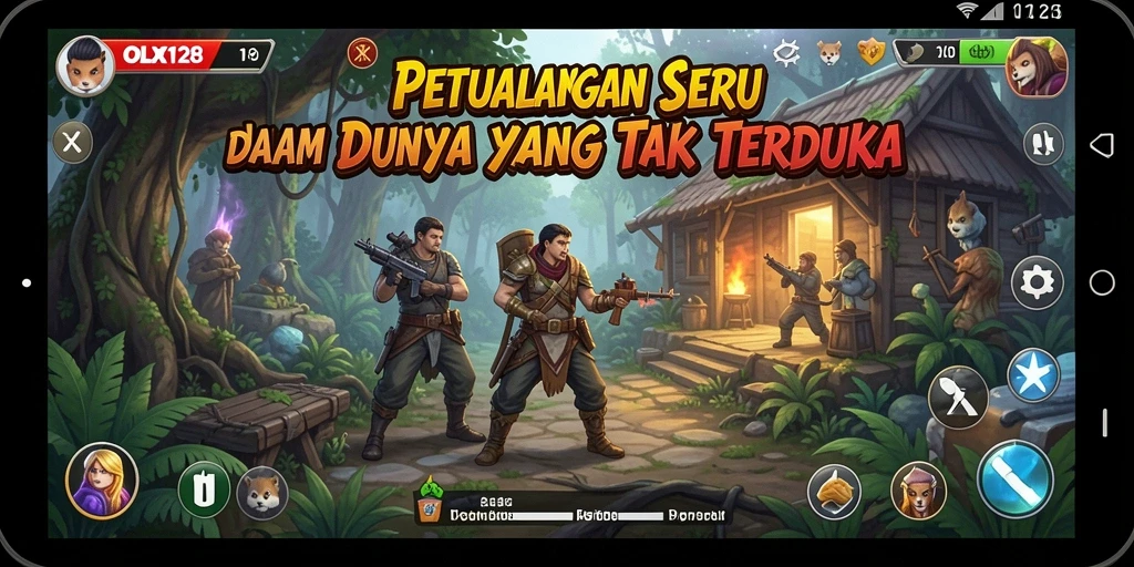 Tampilan gameplay OLX128 yang penuh aksi dan petualangan.