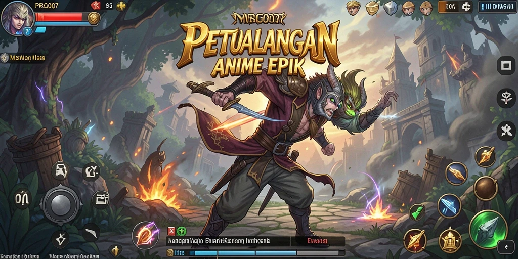 Screenshot gameplay menunjukkan petualangan seru dalam dunia Anime.