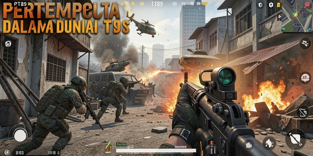 Screenshot menampilkan aksi pertempuran yang seru dalam PT89.