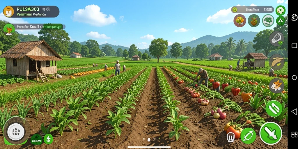 Screenshot gameplay PULSA303 menampilkan aktivitas bertani yang seru.