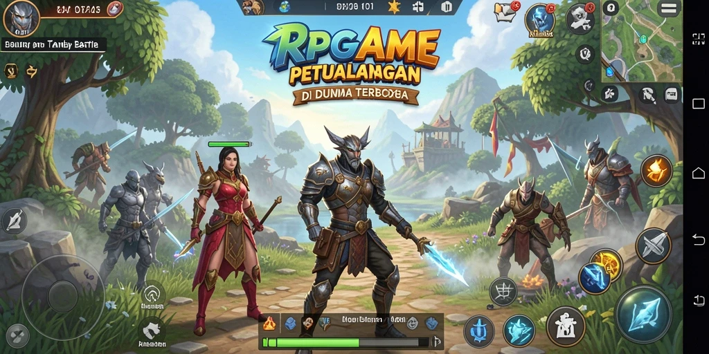Tangkapan layar gameplay RPGAME menunjukkan dunia terbuka yang luas dan penuh petualangan.
