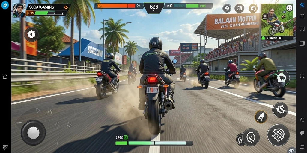 Gameplay intens dan realistik di balapan motor.